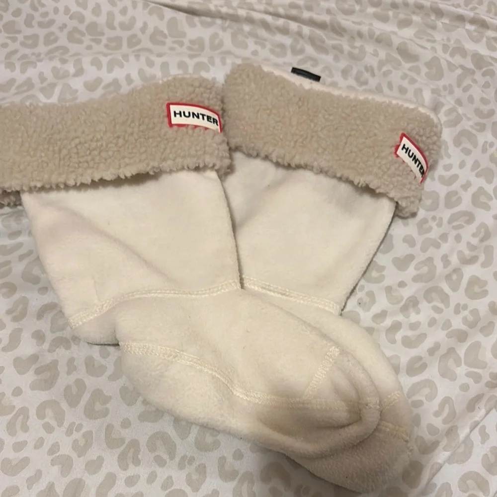 Hunter Cream Fleece Boot Socks